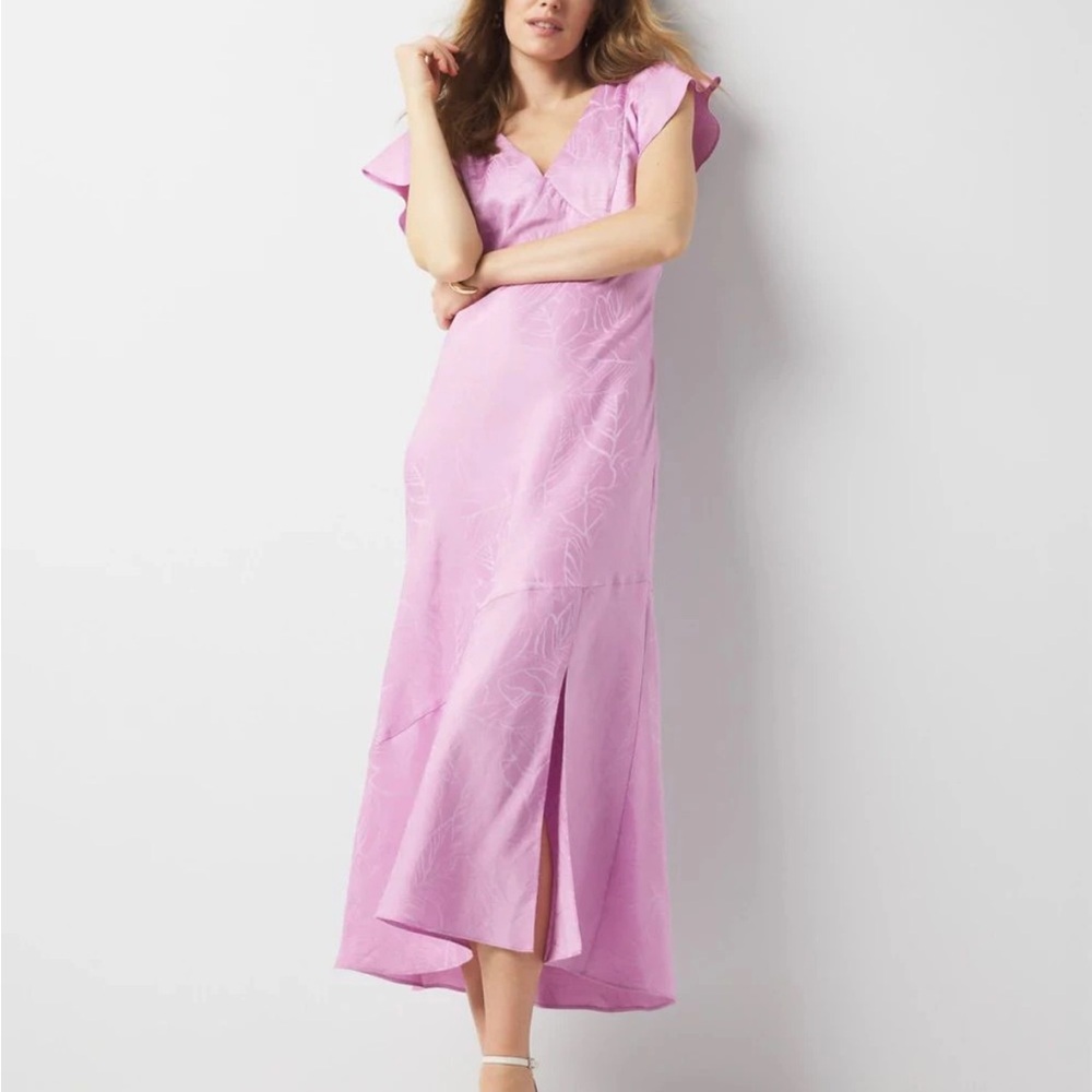 White House Black Market Bias Cut Satin Slip Dress Size 12 NWT